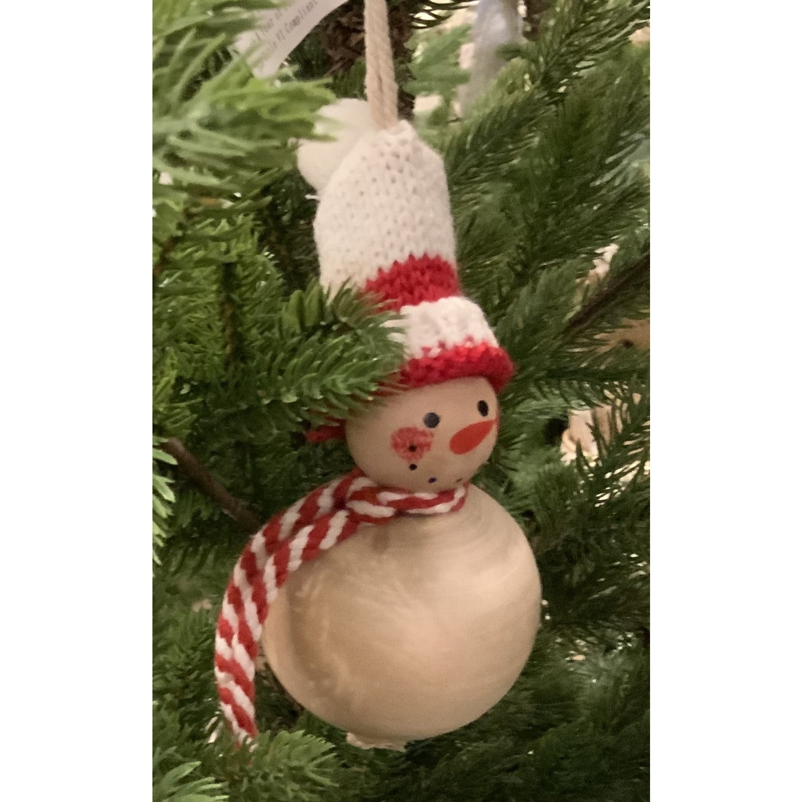 Gerson Wood Snowman Ornament