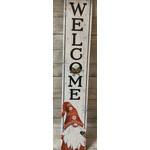 My Word! Welcome Gnome in Red Robe Porch Board Sign