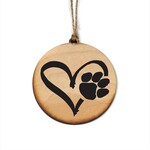 Driftless Studios Heart/Paw Ornament