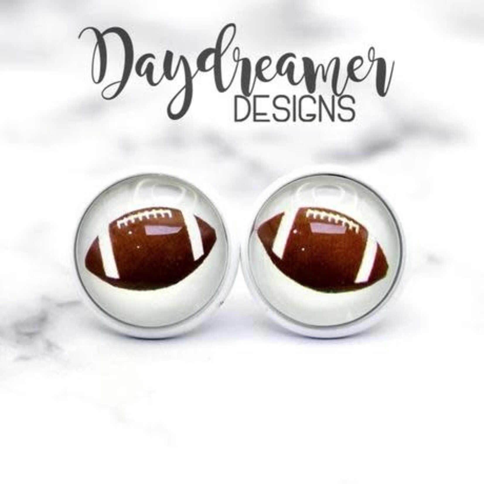 Daydreamer Designs Football Stud 10mm Earrings