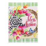 Evergreen Spring Florals Wreath Garden Flag