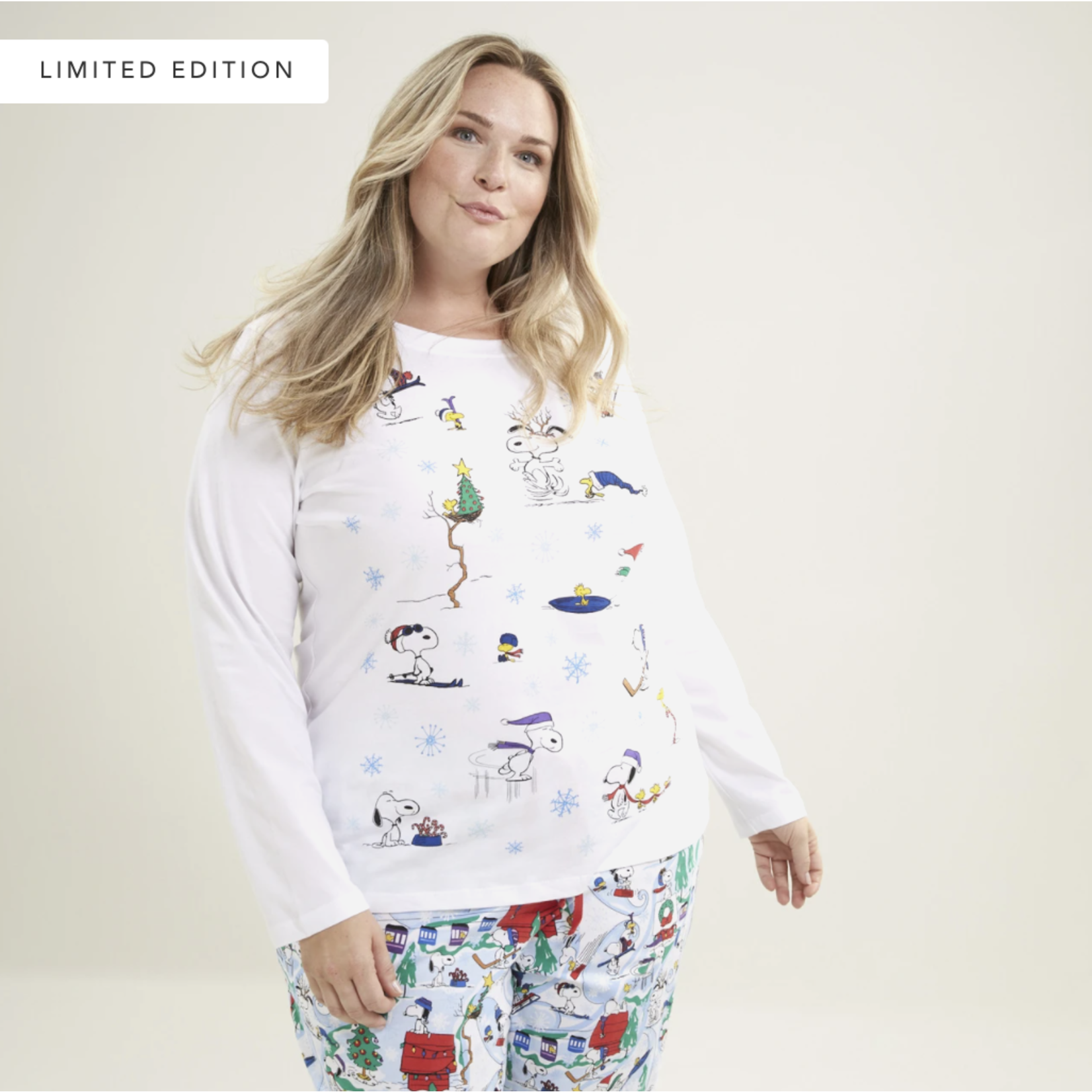 Vera Bradley Ski Slope Snoopy Pajama Long Sleeve Shirt Medium