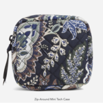 Vera Bradley Vera Bradley Zip-Around Mini Tech Case in Recycled Cotton in Java Navy Camo