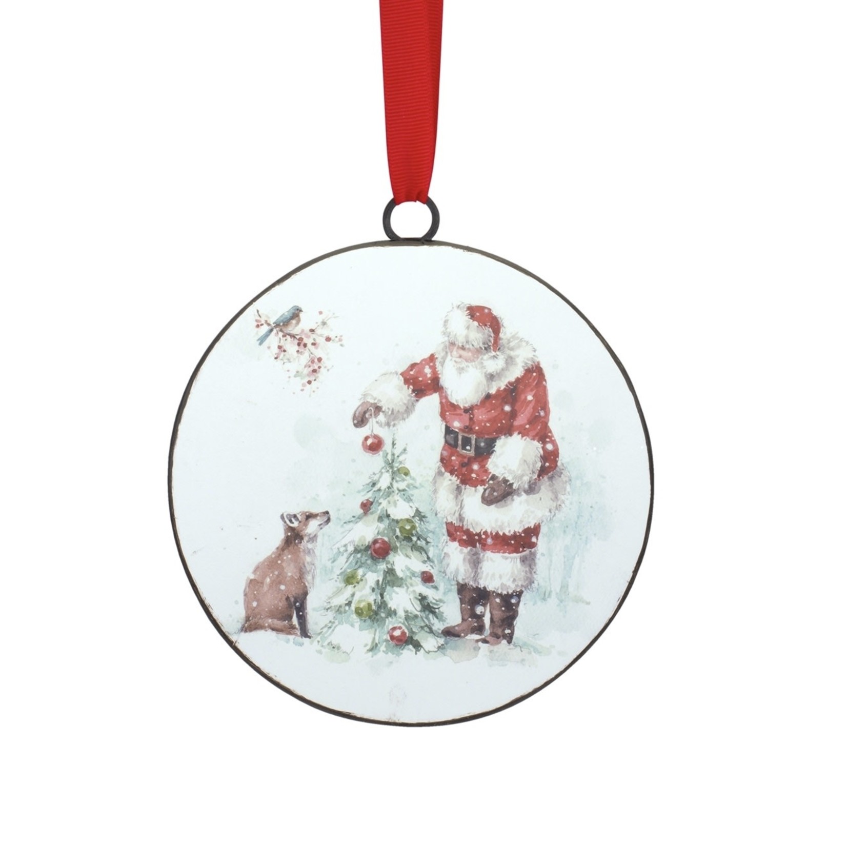 Melrose Santa & Animal Disc Ornament