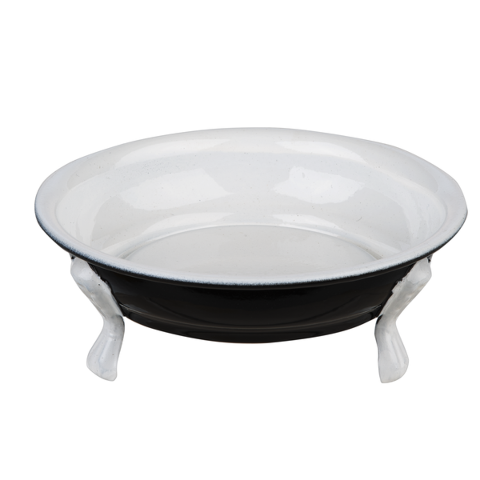 Ganz Black & White Claw Foot Enamel Round Tub