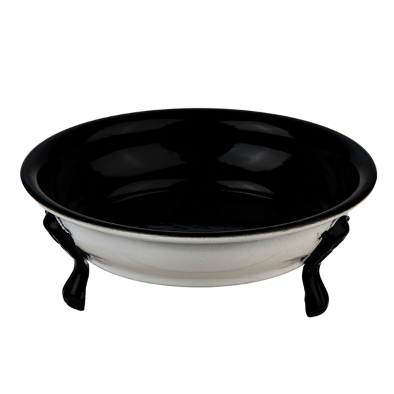 Ganz Black & White Claw Foot Enamel Round Tub