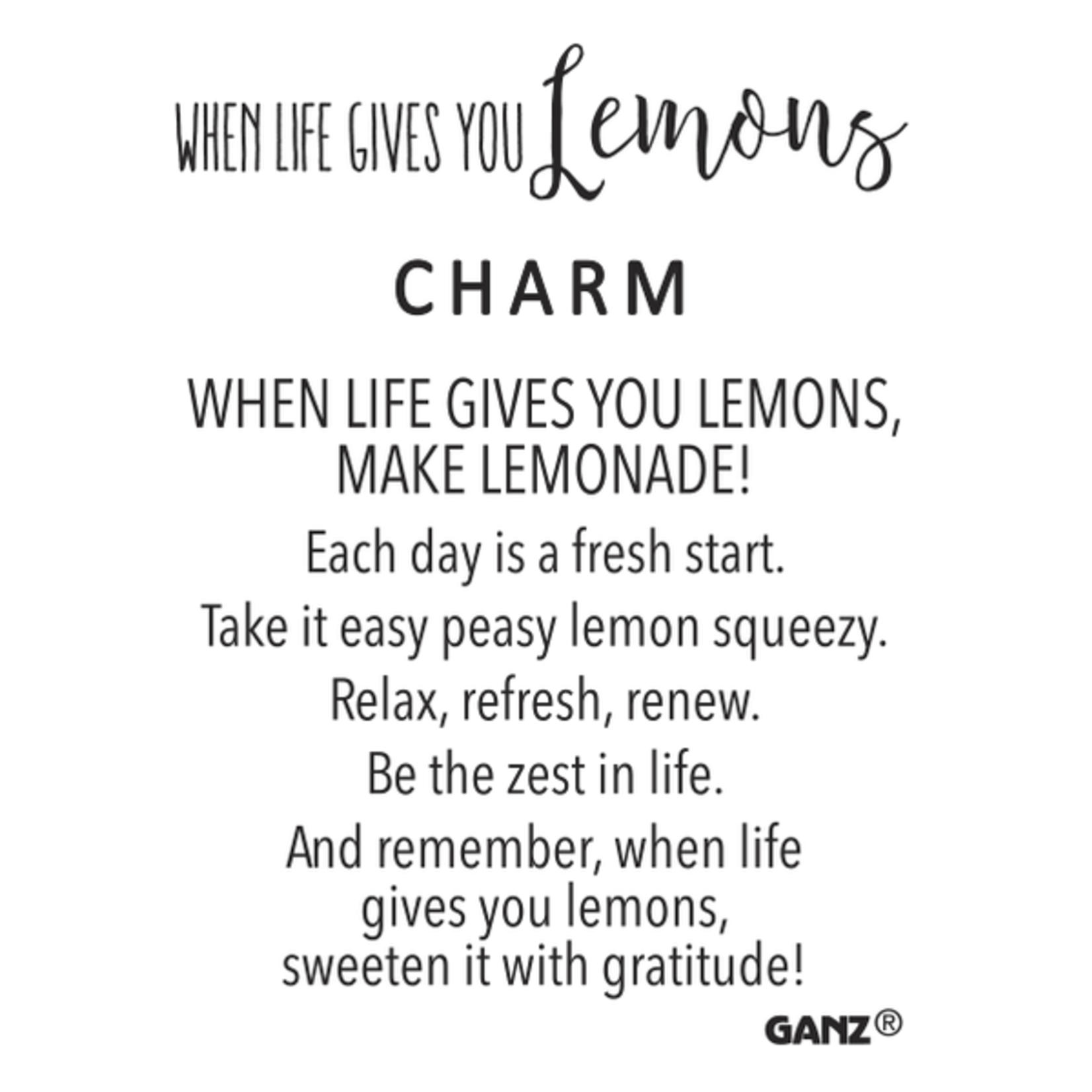 Ganz When Life Gives You Lemons Charm