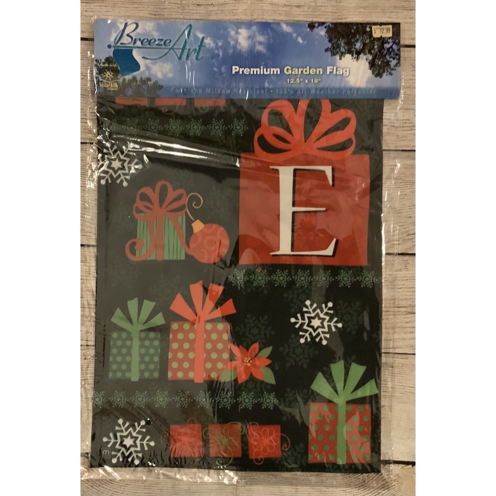 Studio M Christmas Present Monogram Garden Flag