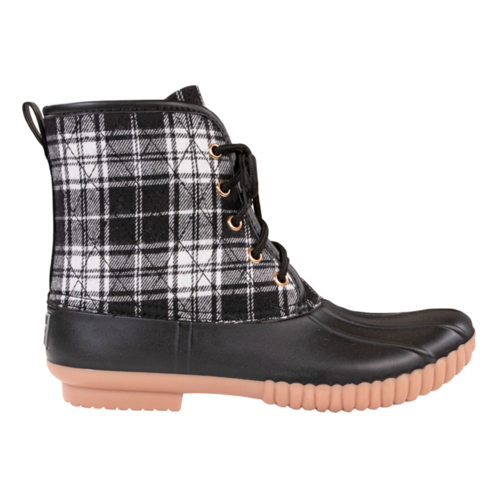 Simply Southern Simply Southern Black/White Tartan Duck Boots 11