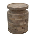 Creative Co-op Round Mango Wood Stool/Accent Table