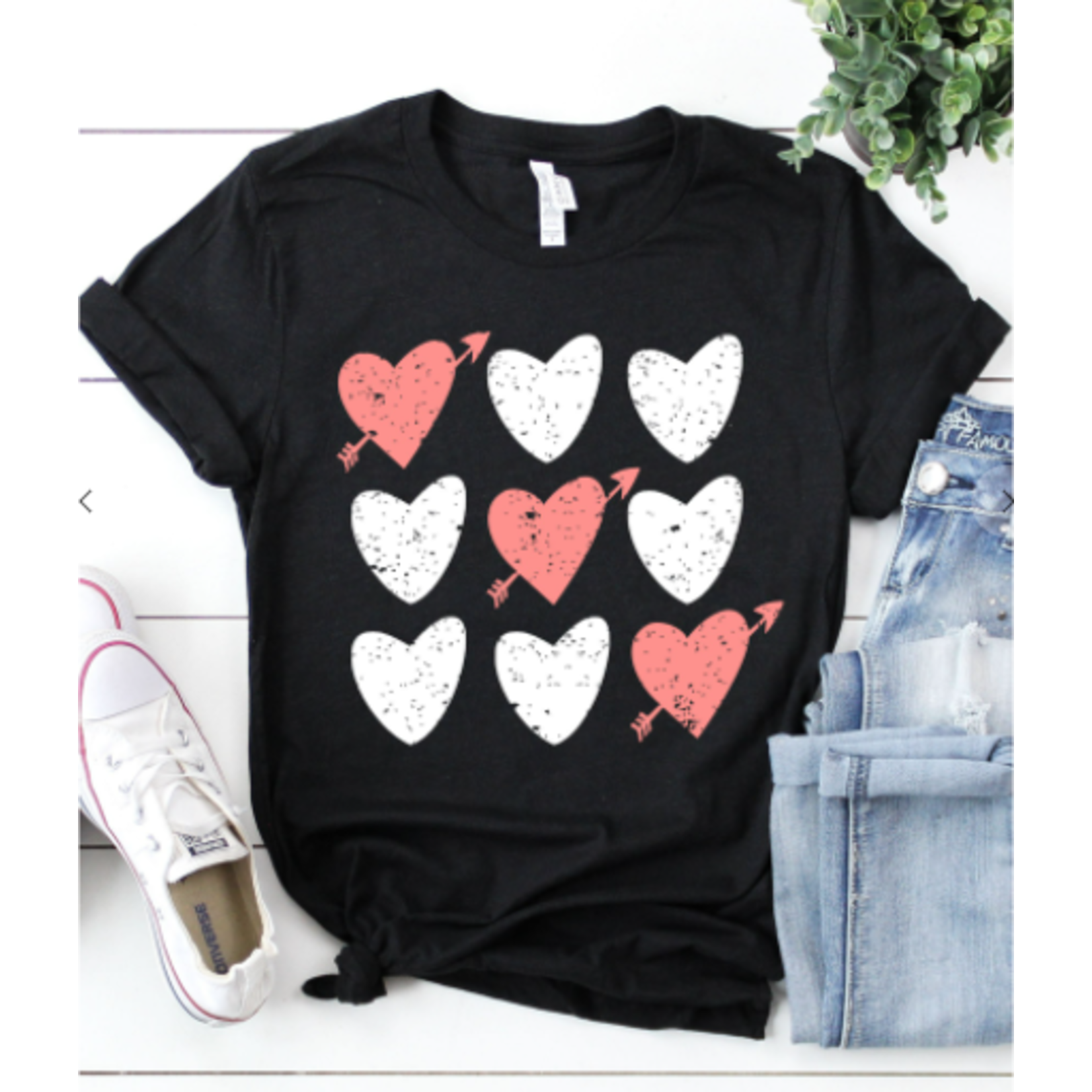 Kissed Apparel Heart Tic-Tac-Toe Graphic T-Shirt