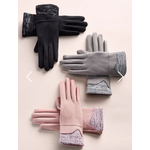 Giftcraft Luxe Vegan Suede Edged in Boucle Gloves