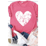 Kissed Apparel Distressed Heart Graphic Tee