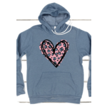 Kissed Apparel Leopard Pink Heart Graphic Hoodie