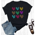 Rebel Rose Leopard Hearts Valentine's T-Shirt