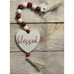 Youngs Valentine Heart Shaped Sign w/Blessing Beads