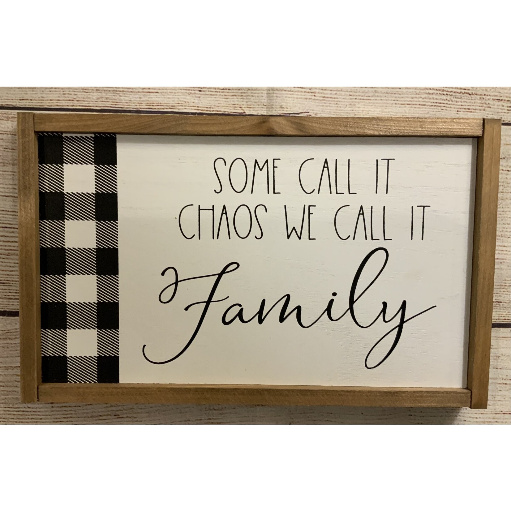 Youngs Tabletop Family Sign w/Plaid Design