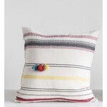 Creative Co-op Hand Woven Striped Pillow w/Tassels