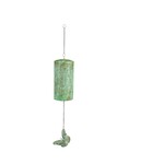 Evergreen Hammered Metal Wind Bell w/ Gold & Verdigris Artisan Finish