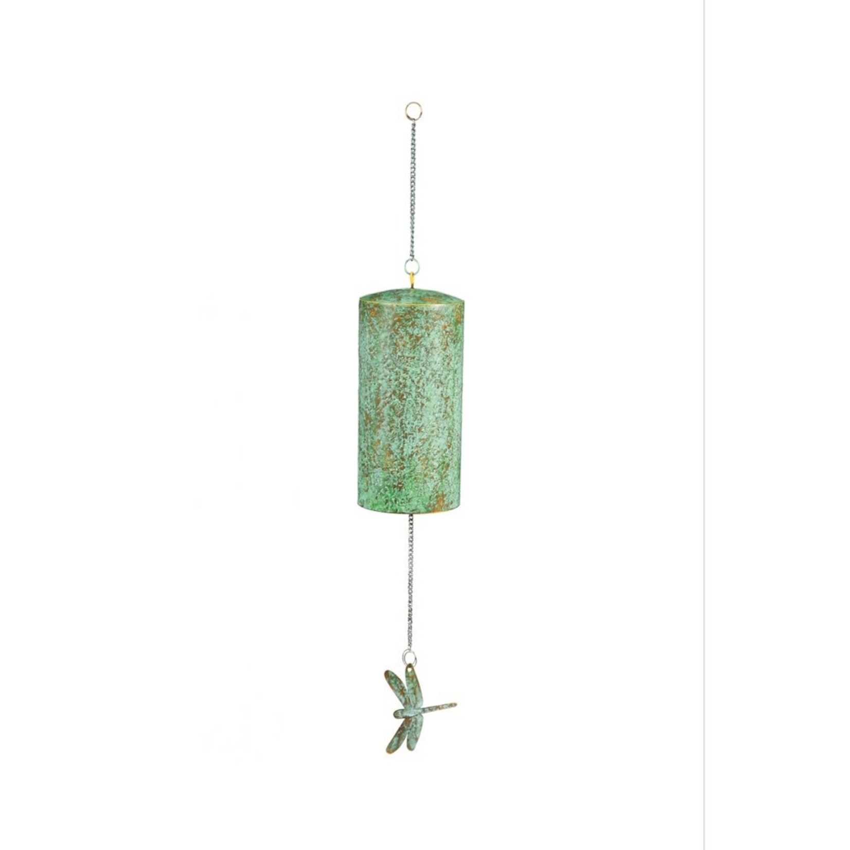 Evergreen Hammered Metal Wind Bell w/ Gold & Verdigris Artisan Finish