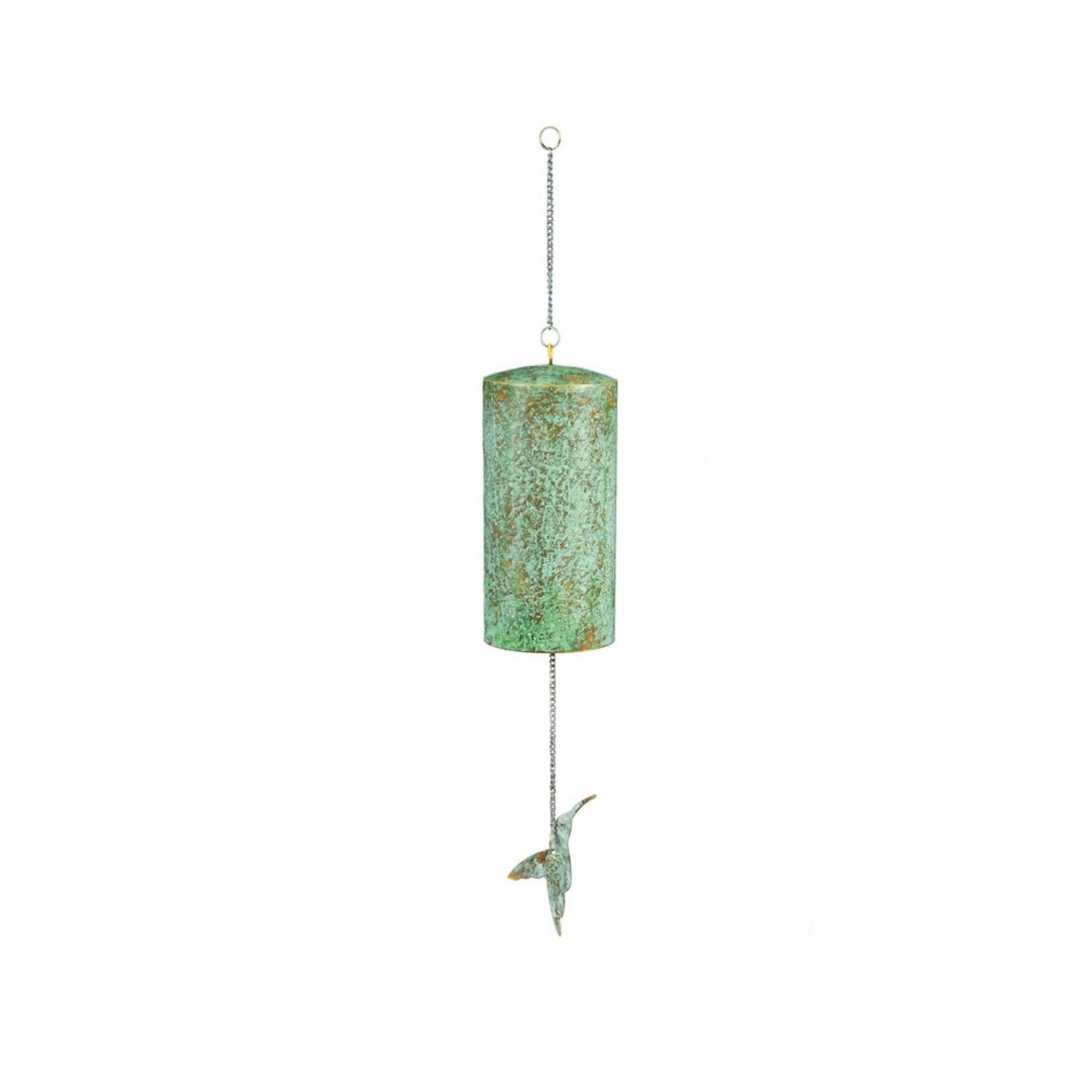Evergreen Hammered Metal Wind Bell w/ Gold & Verdigris Artisan Finish