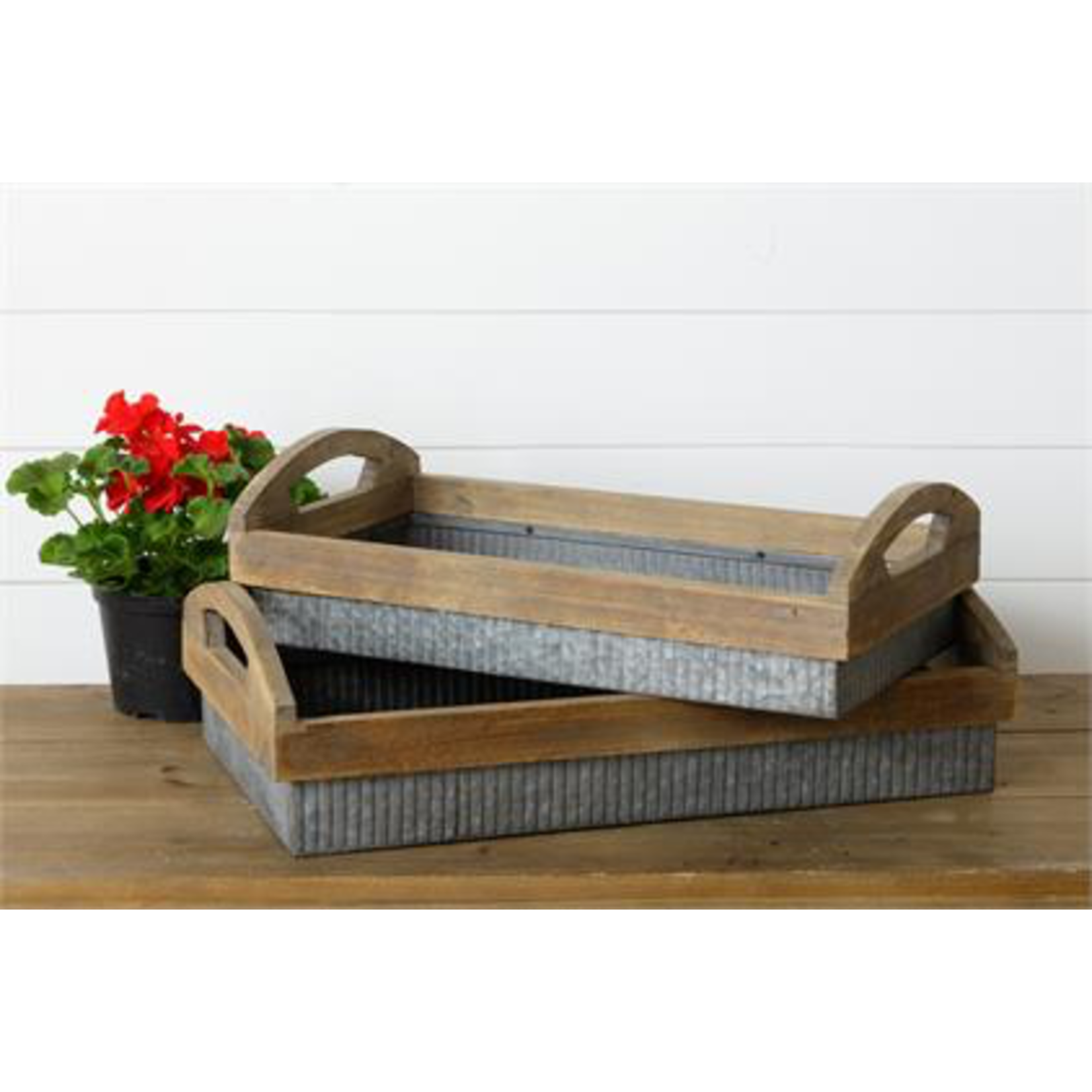 Audrey’s Galvanized Metal & Barn Wood Tray