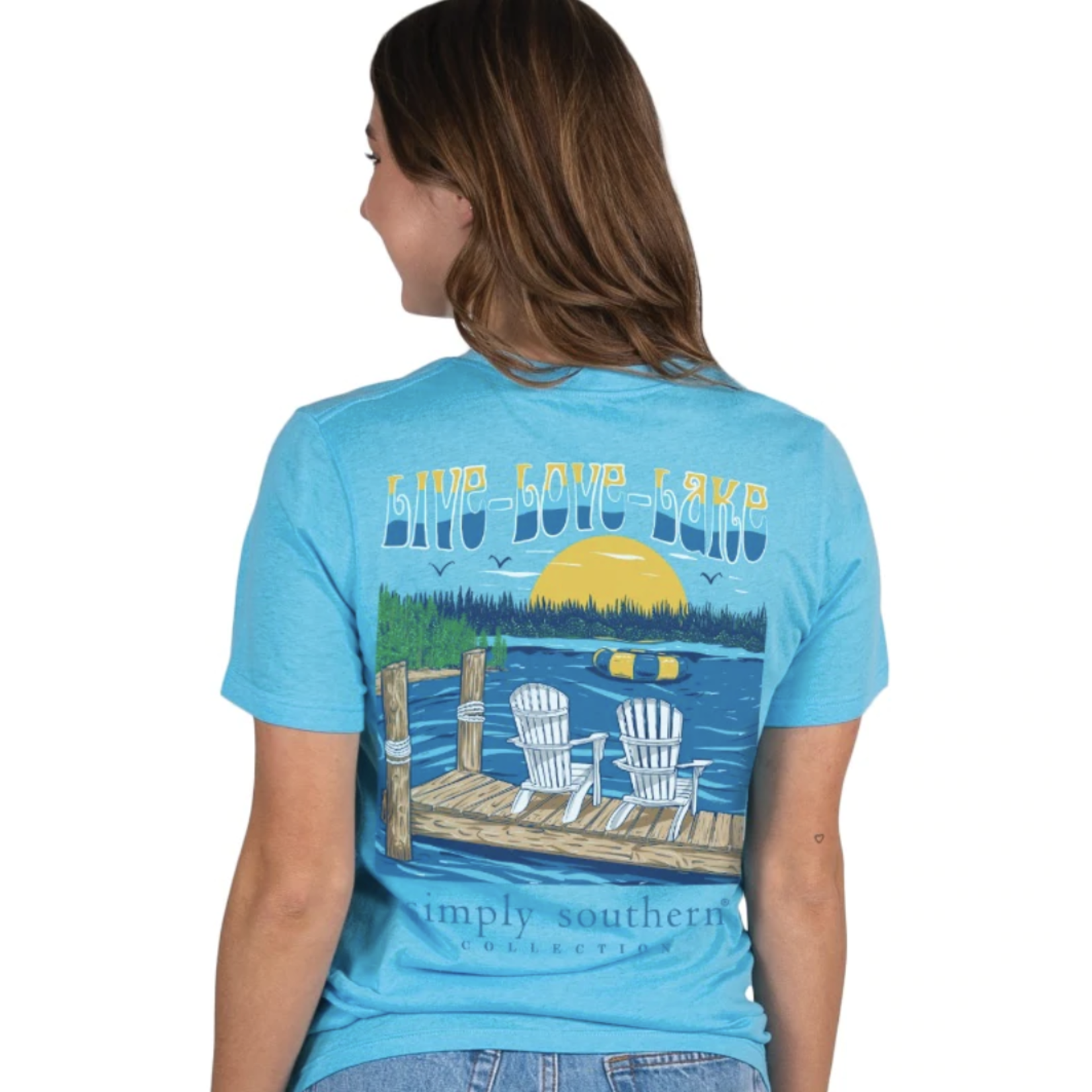 Simply Southern Simply Southern Live Love Lake Turquoise T-Shirt Adult XL