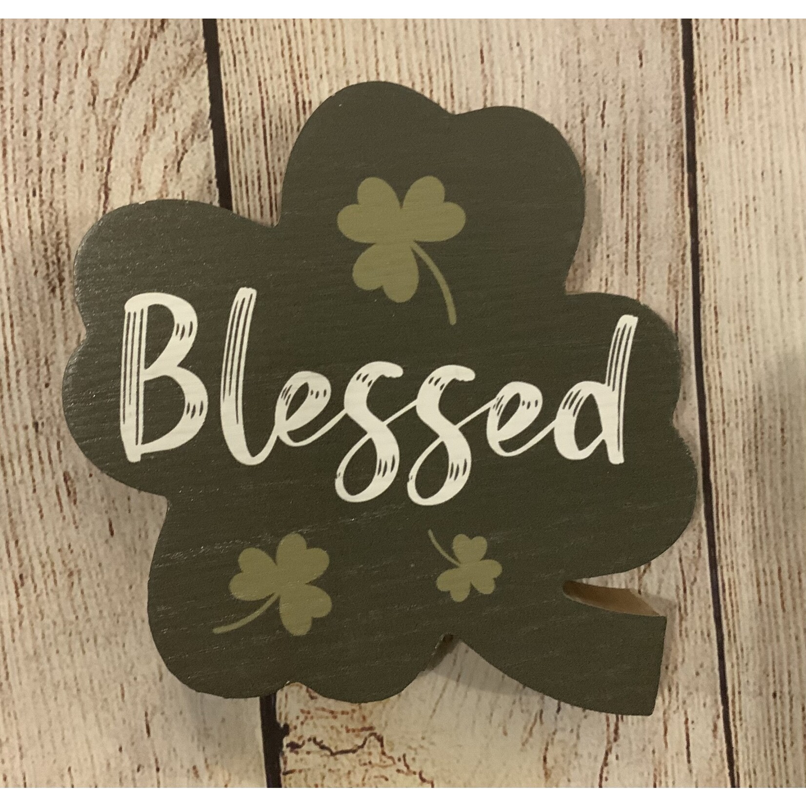 Youngs Wood Shamrock Tabletop Sign