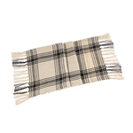 Ganz Black & Natural Plaid Woven Table Runner