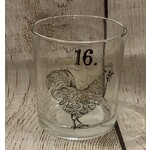 Creative Co-op Glass Cup w/Farm Animal Decal