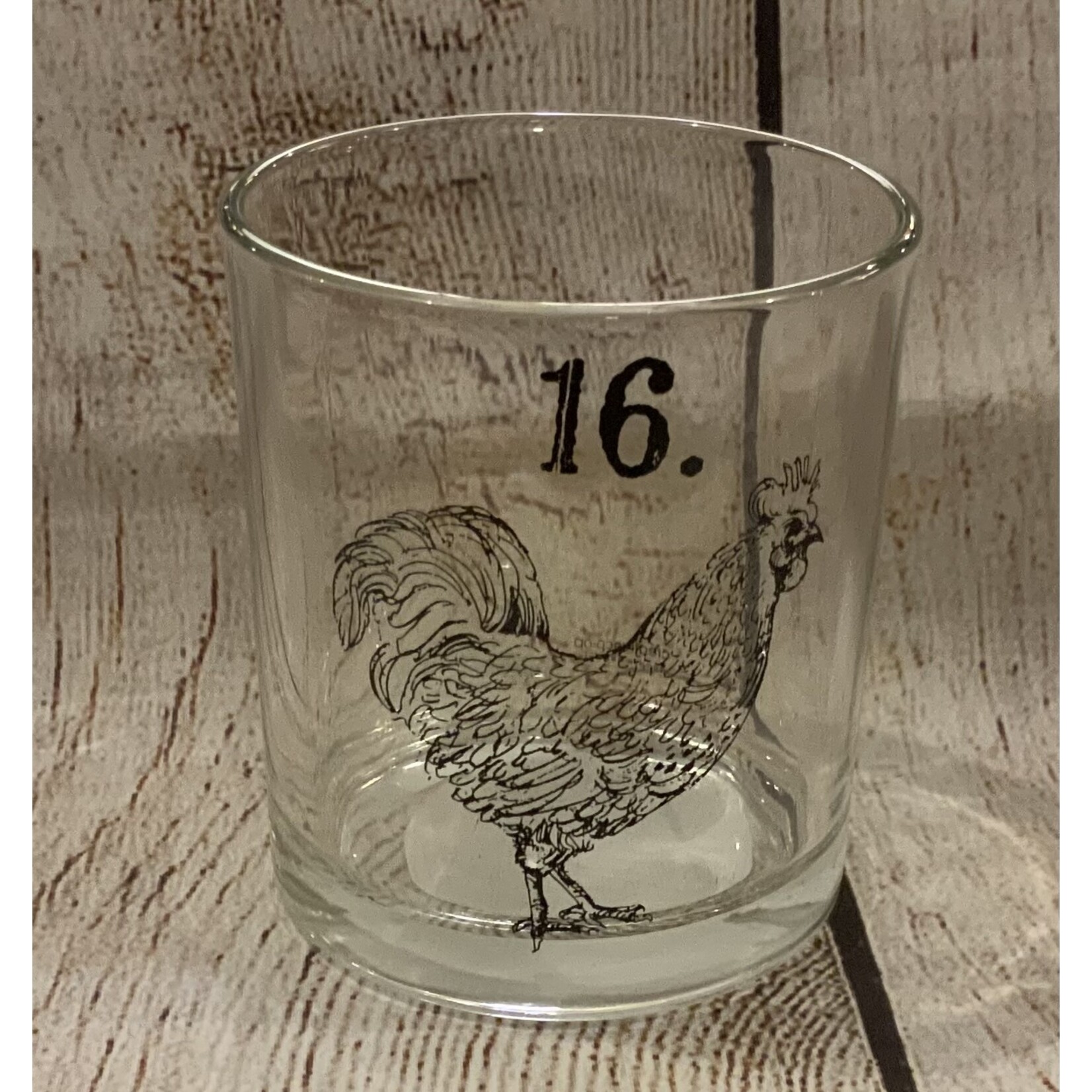 Creative Co-op Glass Cup w/Farm Animal Decal
