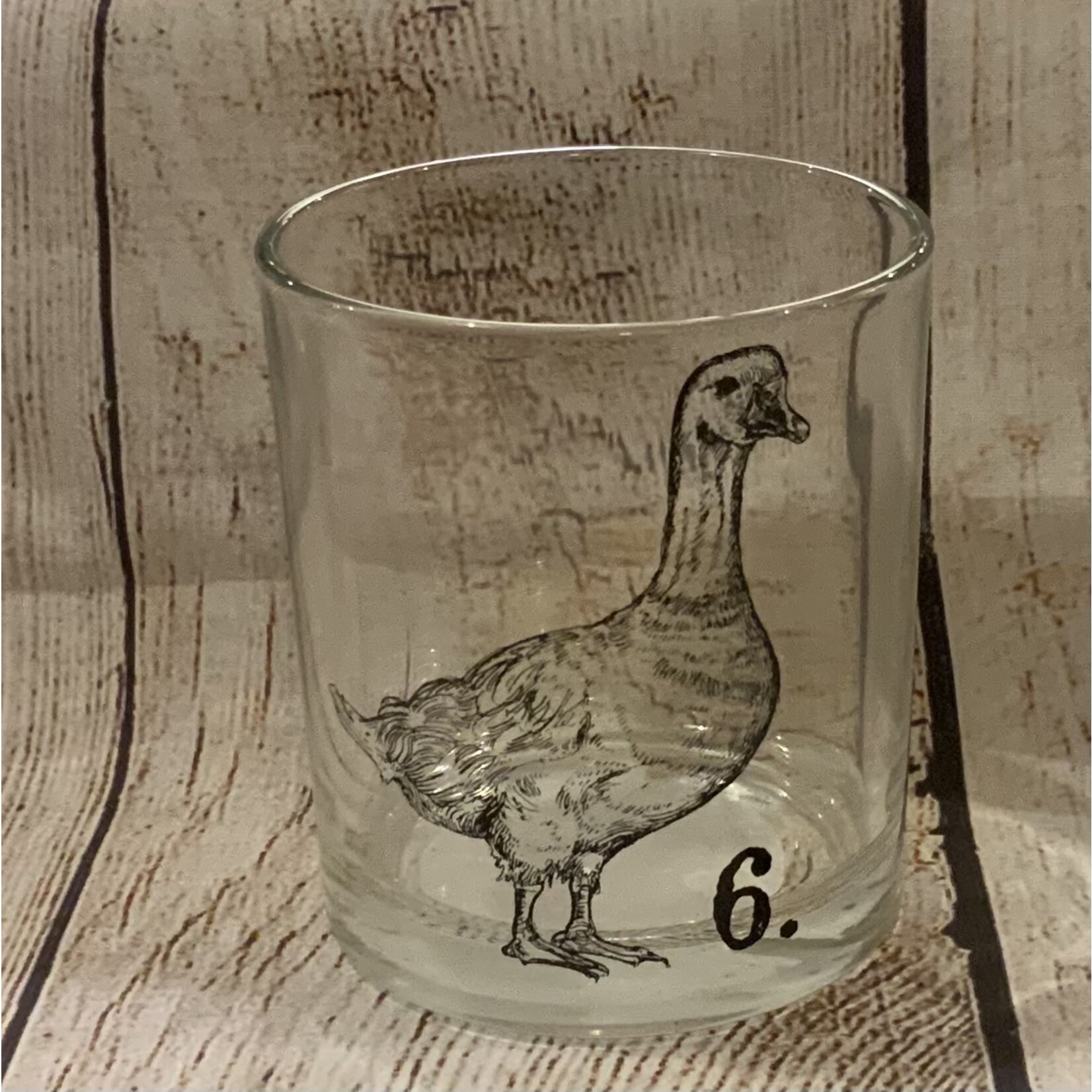 Creative Co-op Glass Cup w/Farm Animal Decal