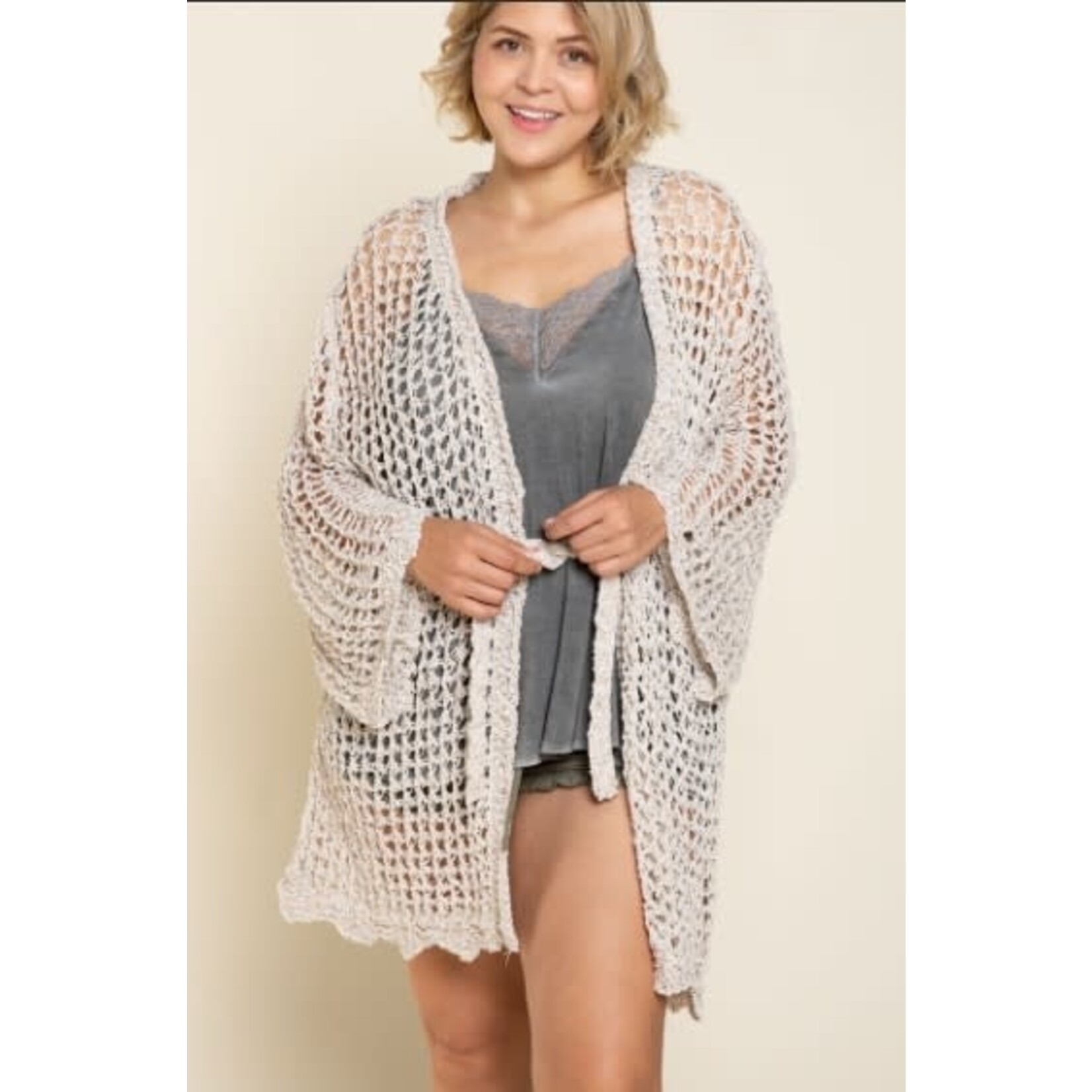 Pol Clothing Pol Loose Knit Cardigan Plus Size