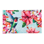 Evergreen Hummingbird & Hibiscus Embossed Floor Mat