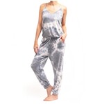 Hello Mello Hello Mello Dyes the Limit Lounge Jumpsuit Grey Tie Dye
