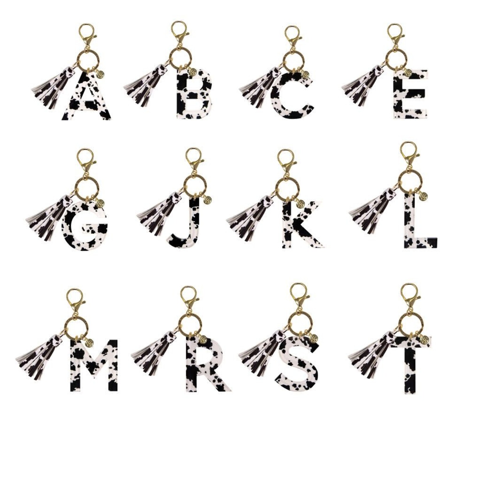Simply Southern Simply Southern Initial Keychain Cow