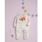 Mudpie Mudpie Baby Bodysuit with Crochet Ice Cream