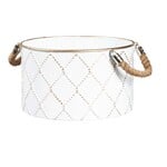 Evergreen Metal Storage Bucket w/Rope Handle