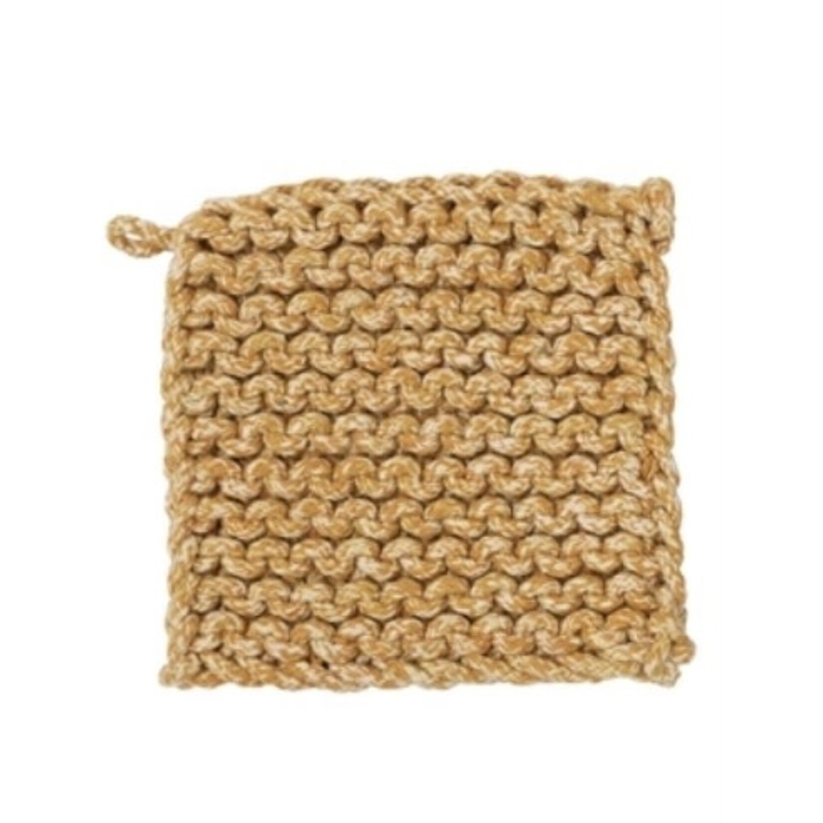 Creative Co-op Square Cotton Crocheted Melange Pot Holder