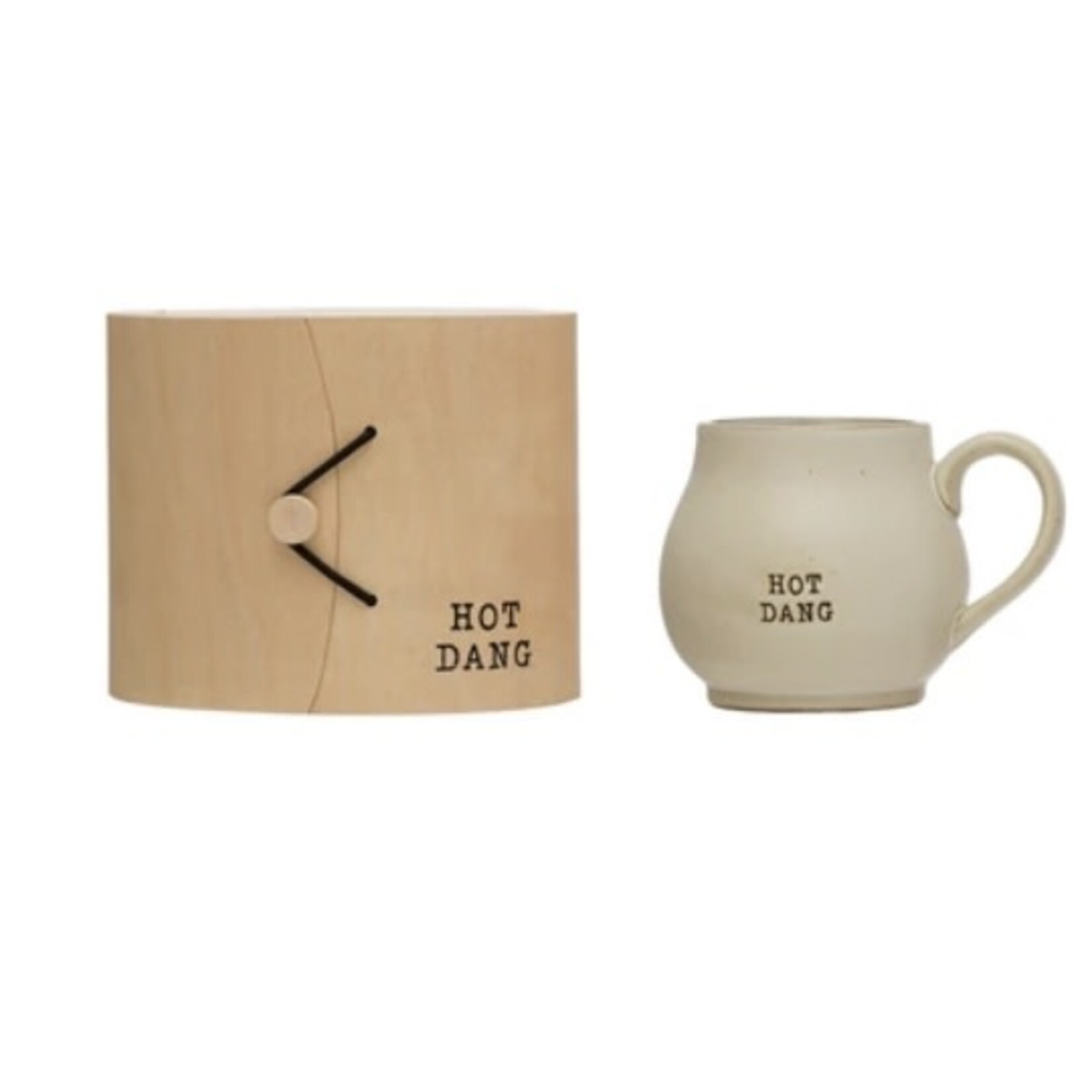 Creative Co-op Stoneware Mug w/Wood Gift Box and Saying