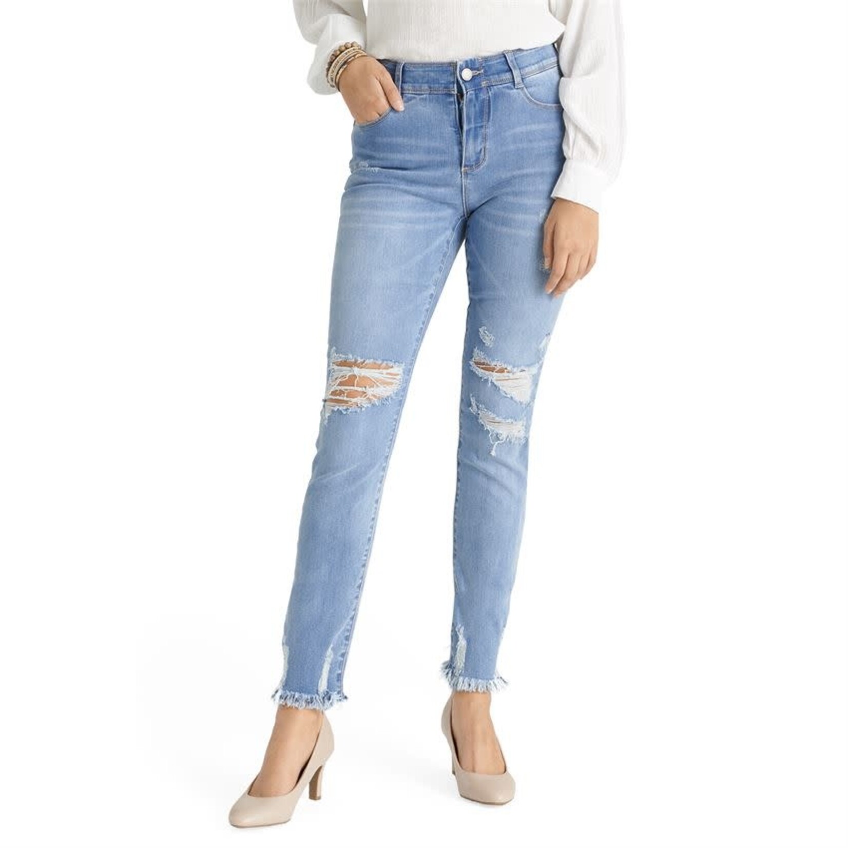 Coco + Carmen Coco & Carmen OMG ZOEYZIP Distressed Ankle Skinny
