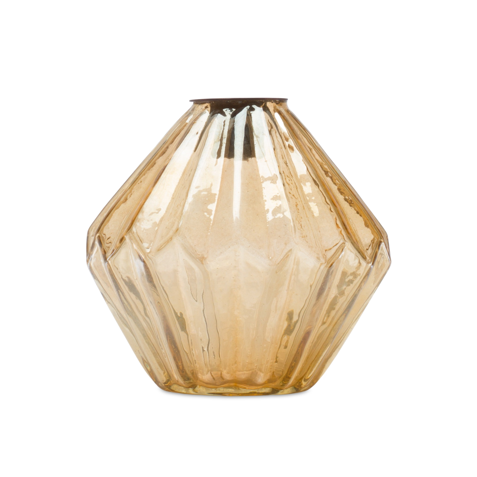 Melrose Gold Glass Candleholder