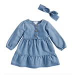 Mudpie Mudpie Girl's Tiered Denim Dress