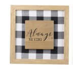 Youngs Wood Framed Black & White Wall Sign