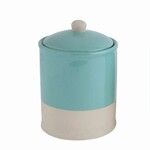 Creative Co-op Aqua Stoneware Canister w/Lid