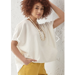 Charlie Paige Charlie Paige Linen Blend Minimalist Blouse