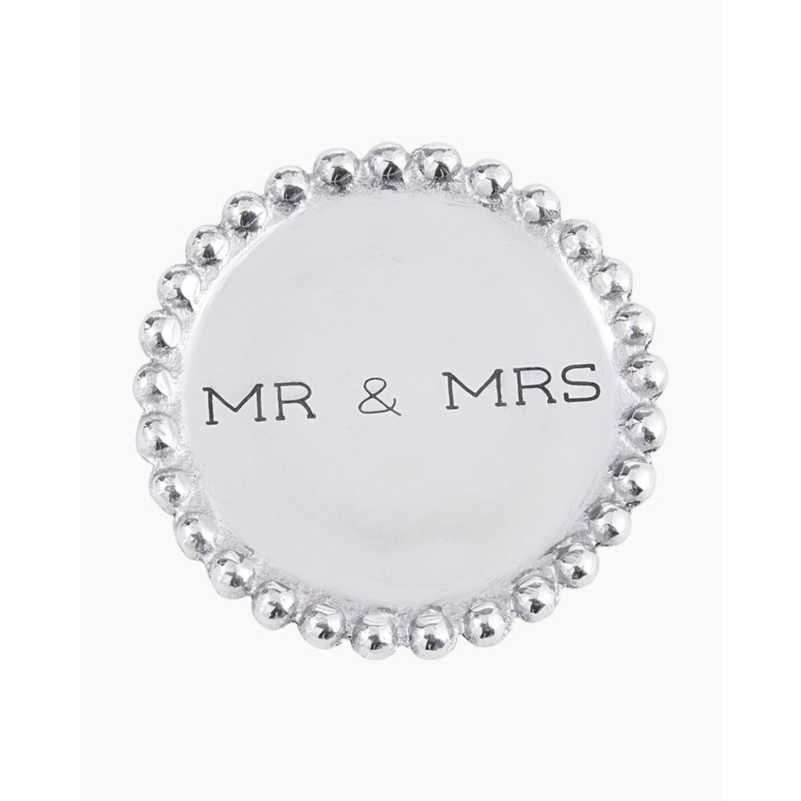 Mudpie Mr. & Mrs. Beaded Metal Coaster Set