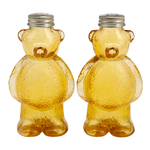 J.C. Rollie Amber Glass Honey Bear Salt & Pepper Set