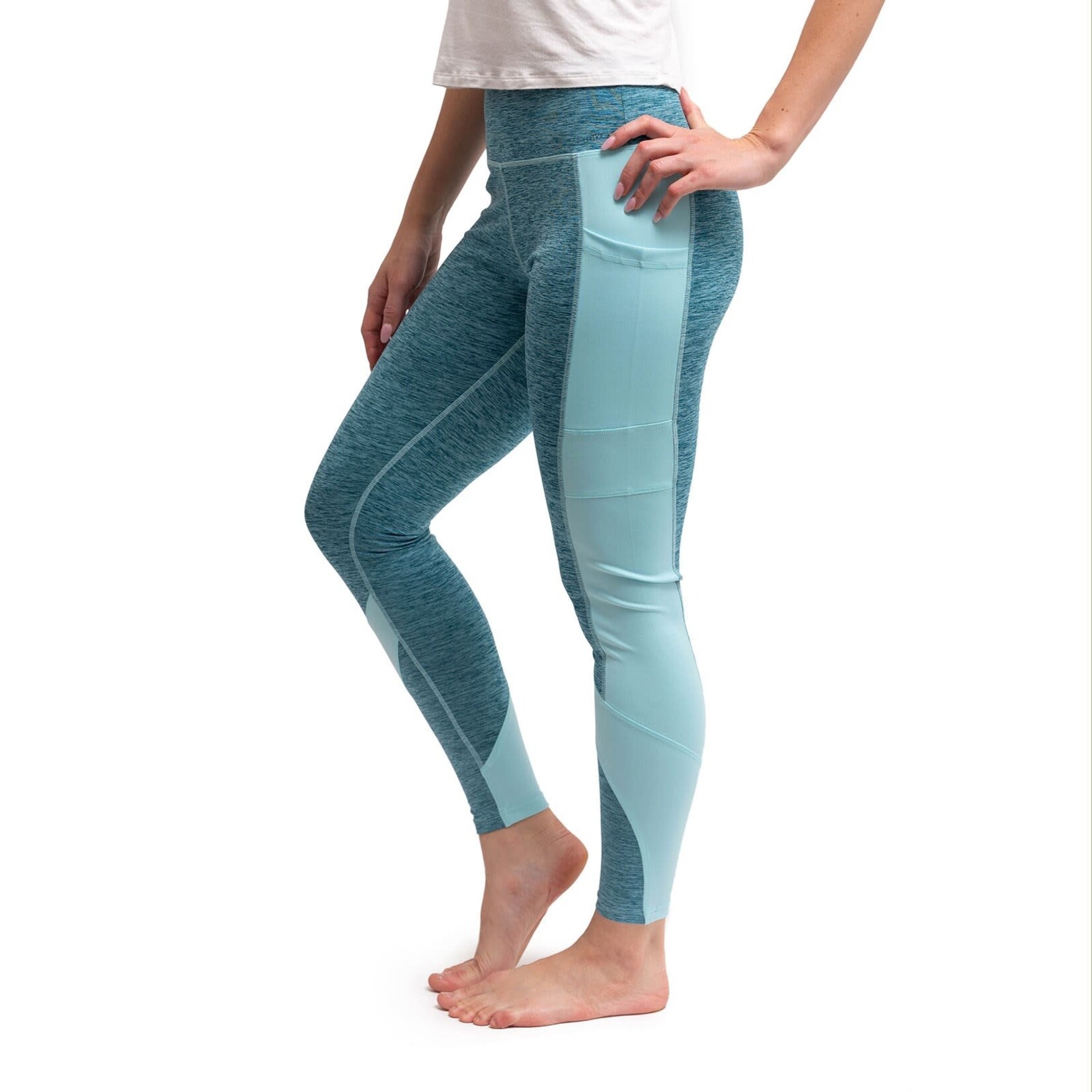 Fit Kicks Fit Kicks Cross Over Active Leggings Aqua