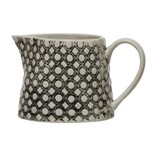 Creative Co-op Stoneware Creamer or Sugar Pot w/Spoon
